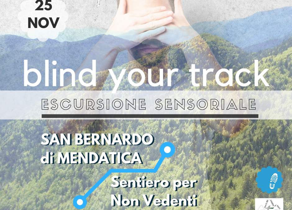 Bendati nel bosco per la passeggiata sensoriale sulle nostre Alpi