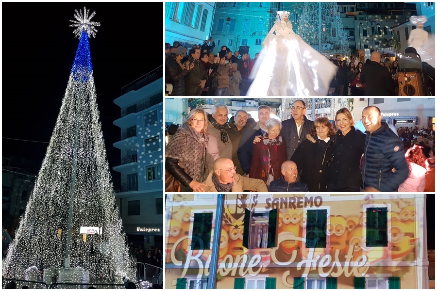 Acceso albero di Natale a Sanremo