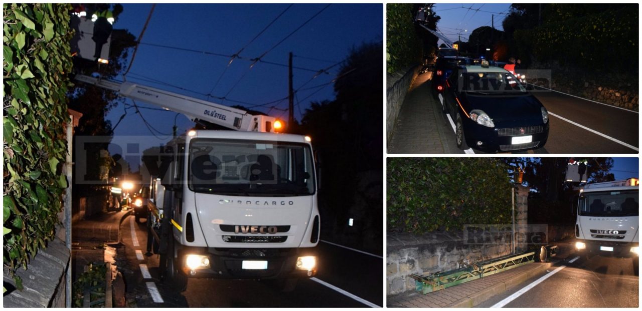 Crolla traliccio del filobus, disagi sull’Aurelia