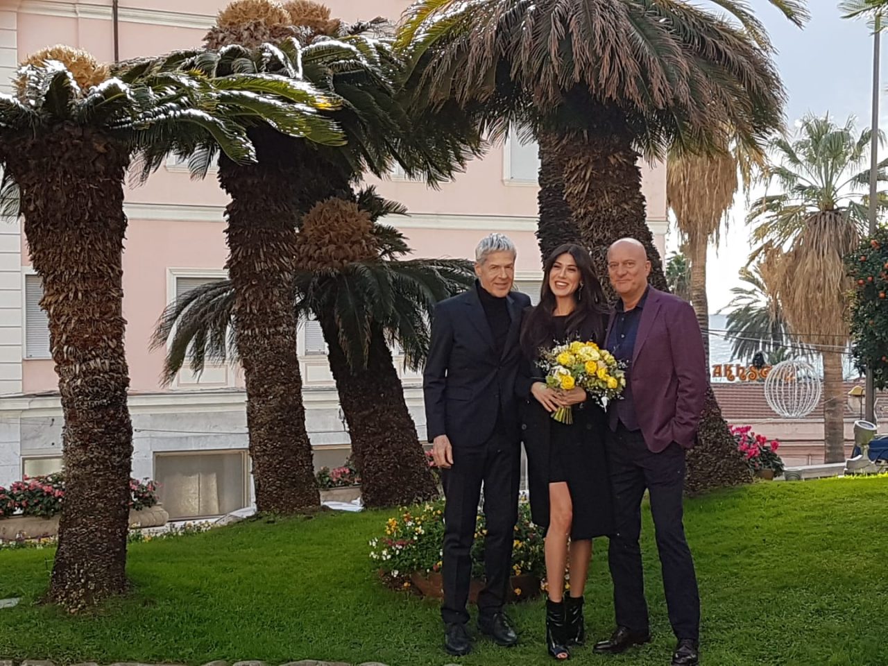Il primo scatto dei tre conduttori del Festival di Sanremo