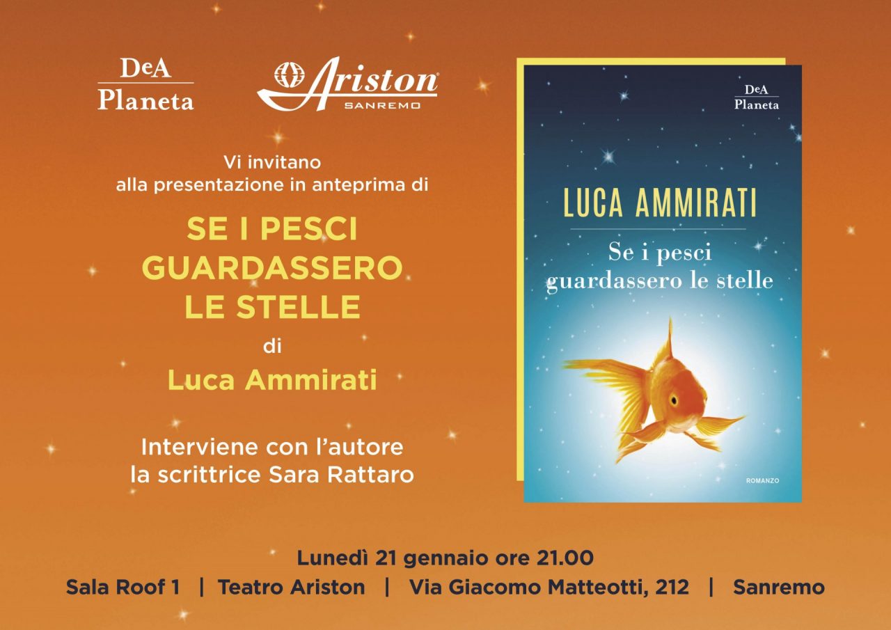 Il sanremese Luca Ammirati presenta il suo nuovo romanzo “Se i pesci guardassero le stelle”