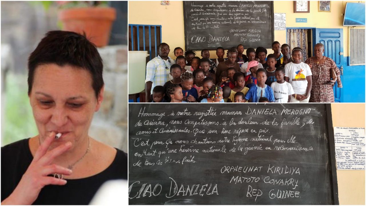 L’omaggio a Daniela Merogno da parte dei bambini dell’orfanotrofio in Guinea