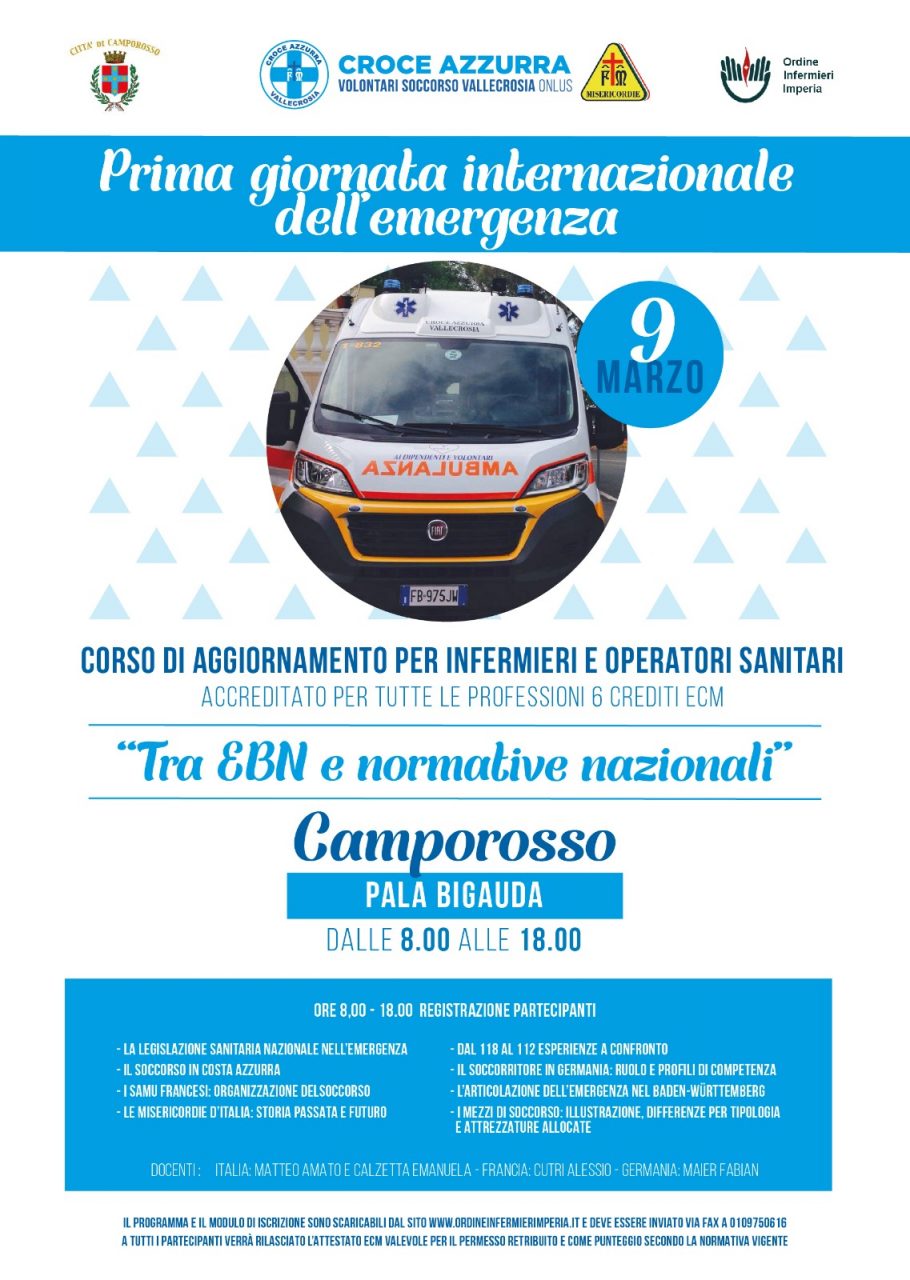 Prima giornata internazionale dell’emergenza a Camporosso