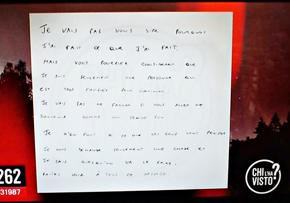 Alessio Vinci suicidio Ventimiglia lettera biglietto