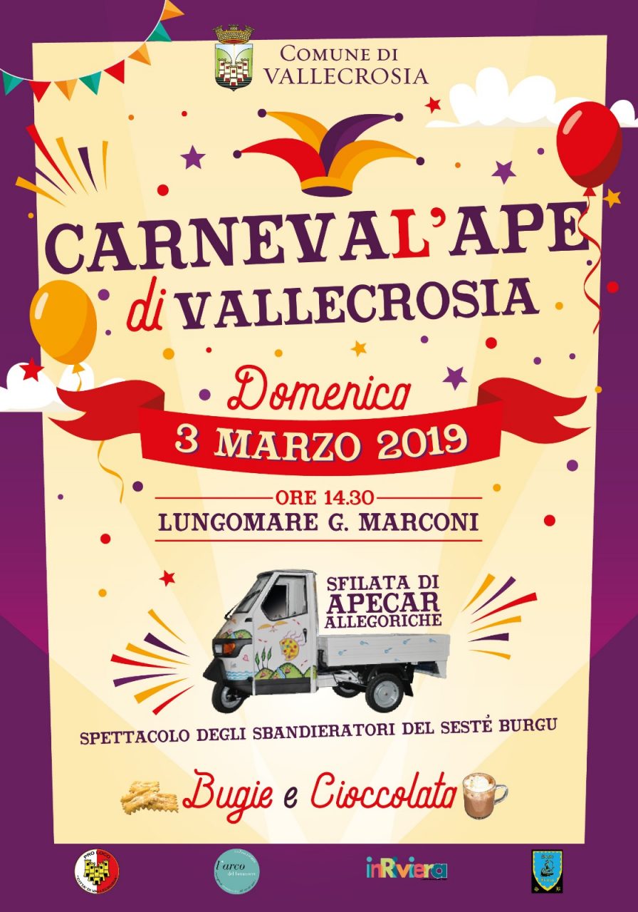 Vallecrosia: appuntamento domenica con Carneval’Ape