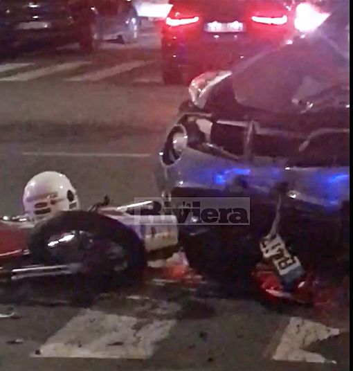 Schianto tra una moto e un suv: ferito 18enne di Bordighera. Video