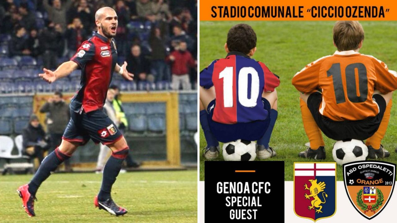 Stefano Sturaro oggi a Ospedaletti con i giovani del Genoa