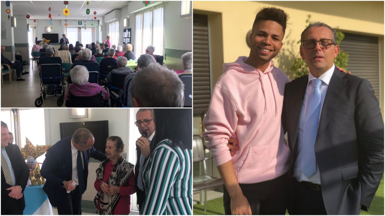 Festa di Pasqua alla residenza Franchiolo: la centenaria Ada balla con Alessandro Cabrera