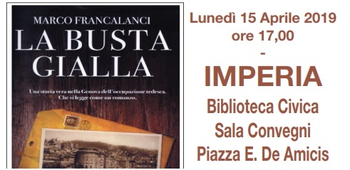 La Busta Gialla, presentazione del libro a Imperia
