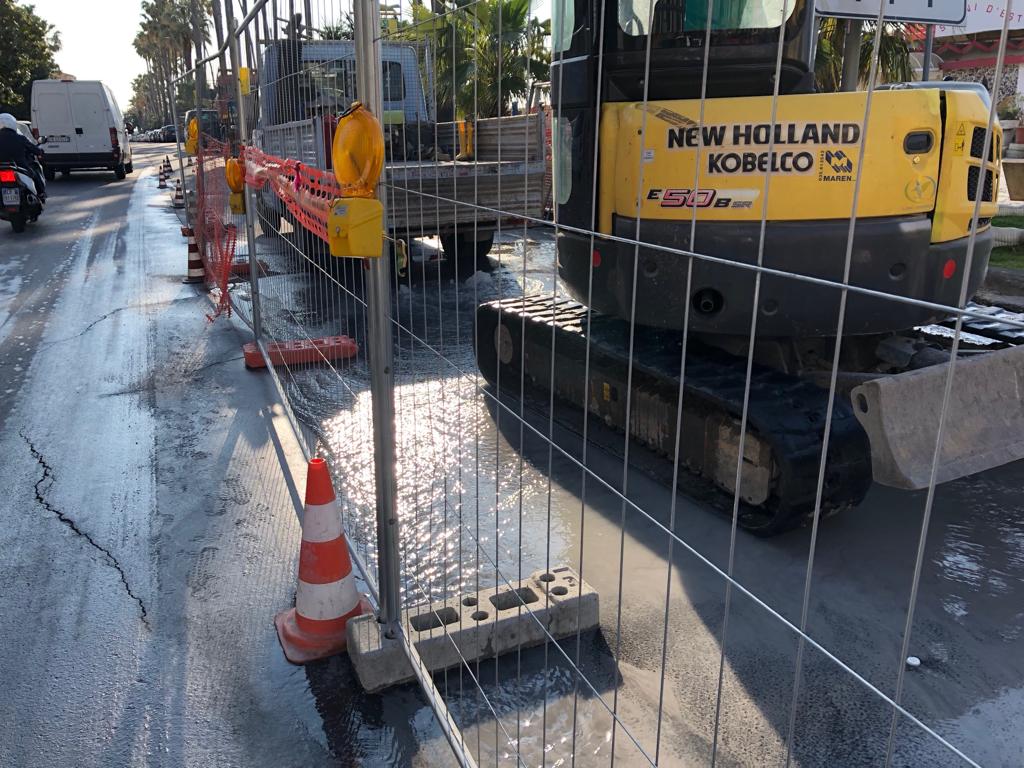 Esplode tubatura Amat: in corso il ripristino del servizio