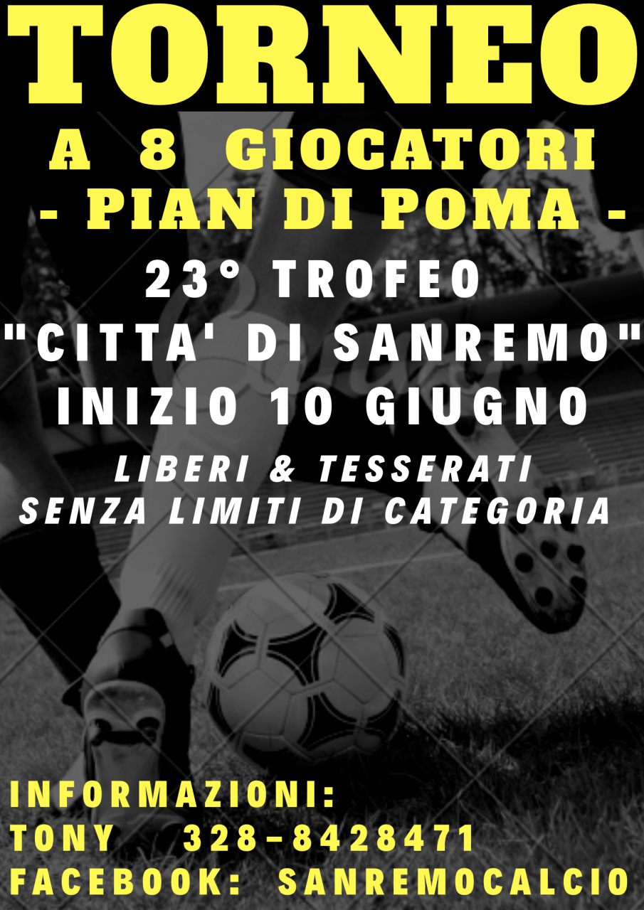 Indetto il torneo calcio a 8 “Città di Sanremo”