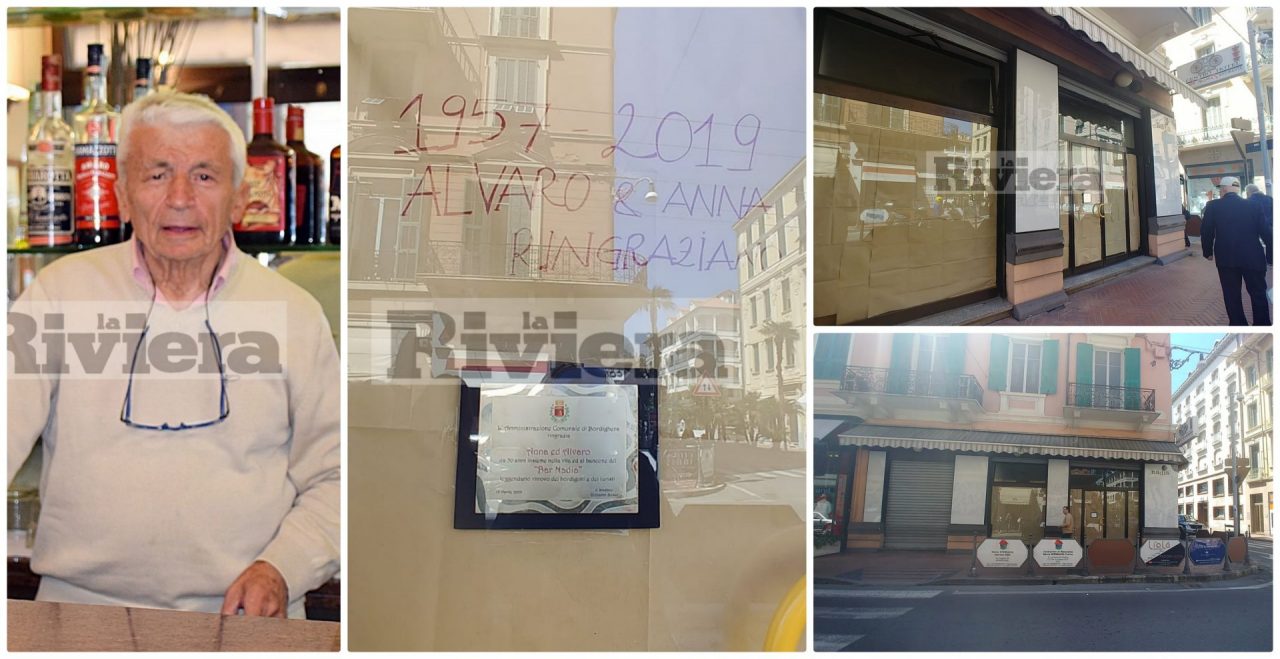 Chiuso da oggi lo storico Bar Nadia di Bordighera. Foto