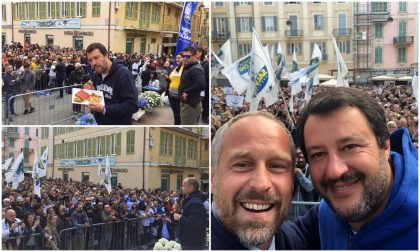 In 1500 ad accogliere Salvini e un centinaio in coda per i selfie
