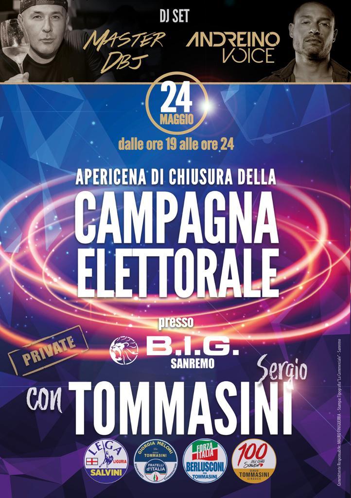 Questa sera in Piazza Bresca la chiusura della campagna elettorale di Tommasini