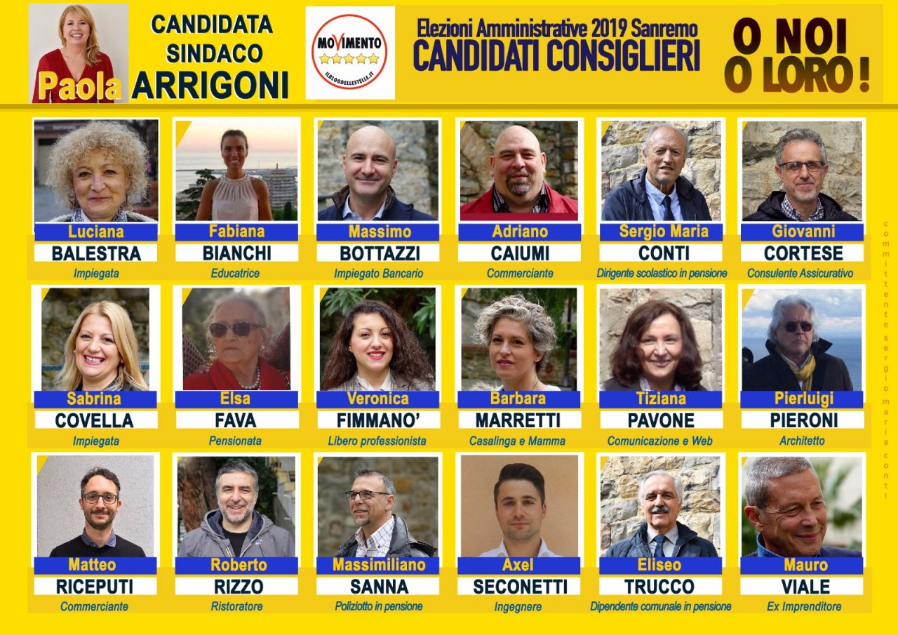 Elezioni Sanremo: Paola Arrigoni e il M5S incontra i cittadini in piazza
