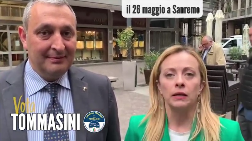 Elezioni Sanremo: video di Giorgia Meloni per Sergio Tommasini