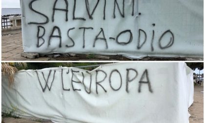 Gli striscioni contro Salvini arrivano anche a Imperia