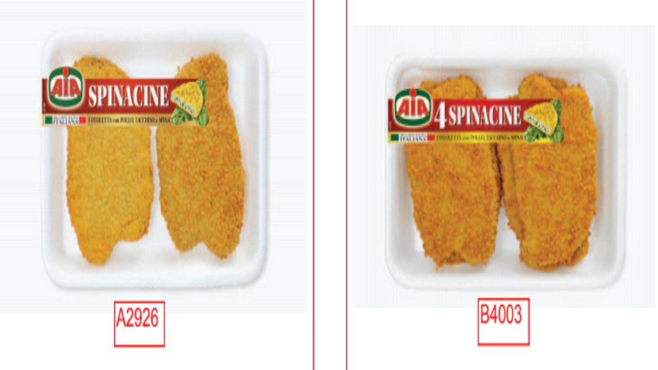 Spinaccine e cotolette ritirate dal mercato per presenza di plastica