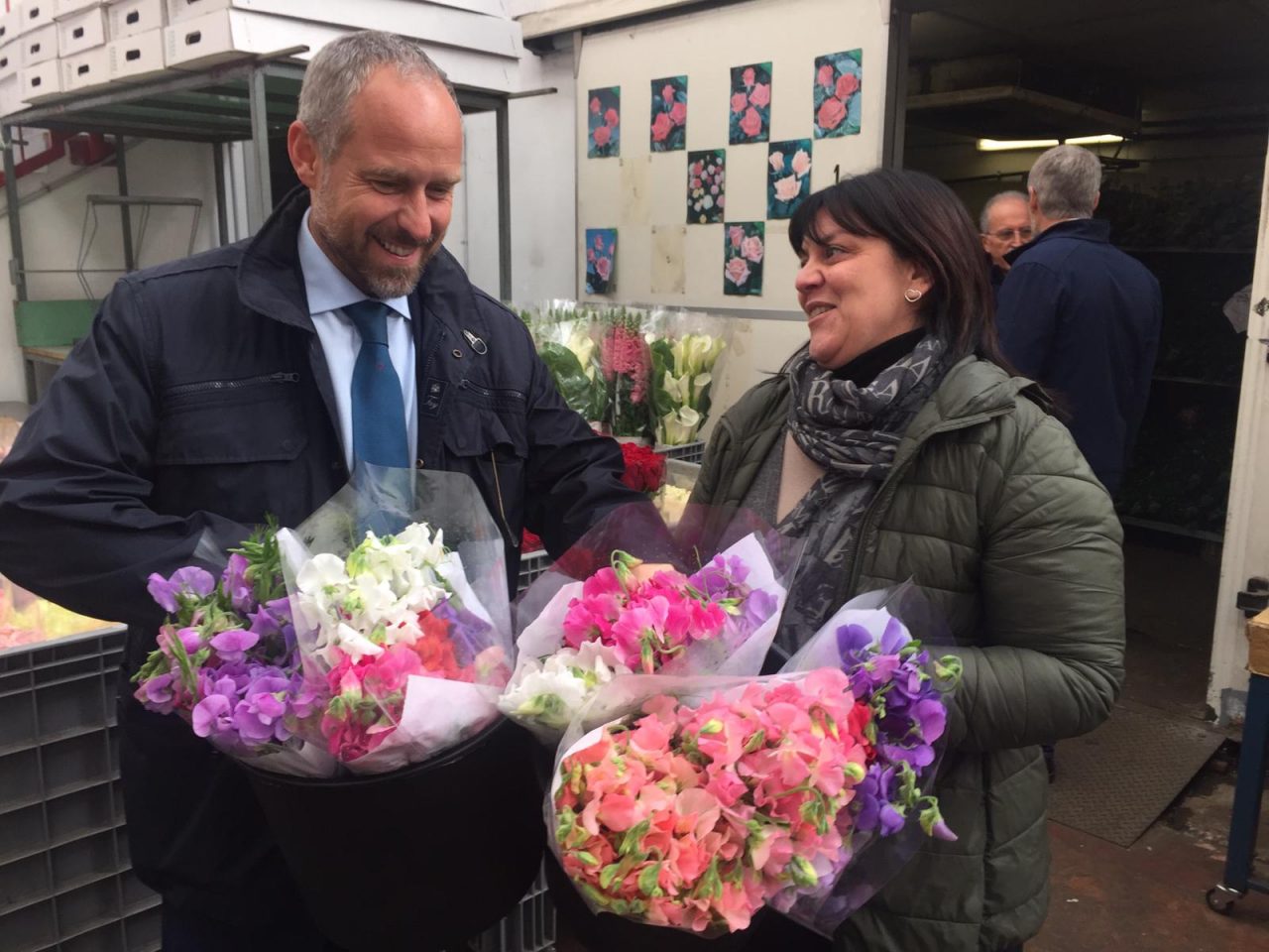 Sergio Tommasini visita il Mercato dei Fiori