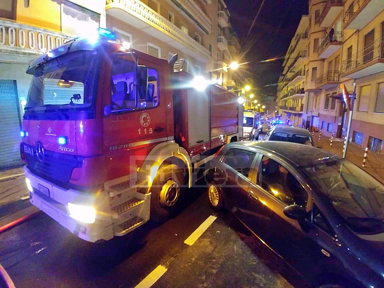 Incendio cantina via Martiri Sanremo