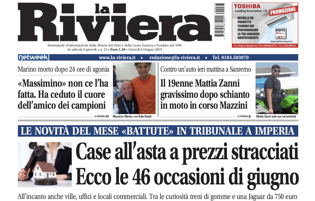 Il nuovo numero de La Riviera è in edicola con tutte le aste del mese di giugno