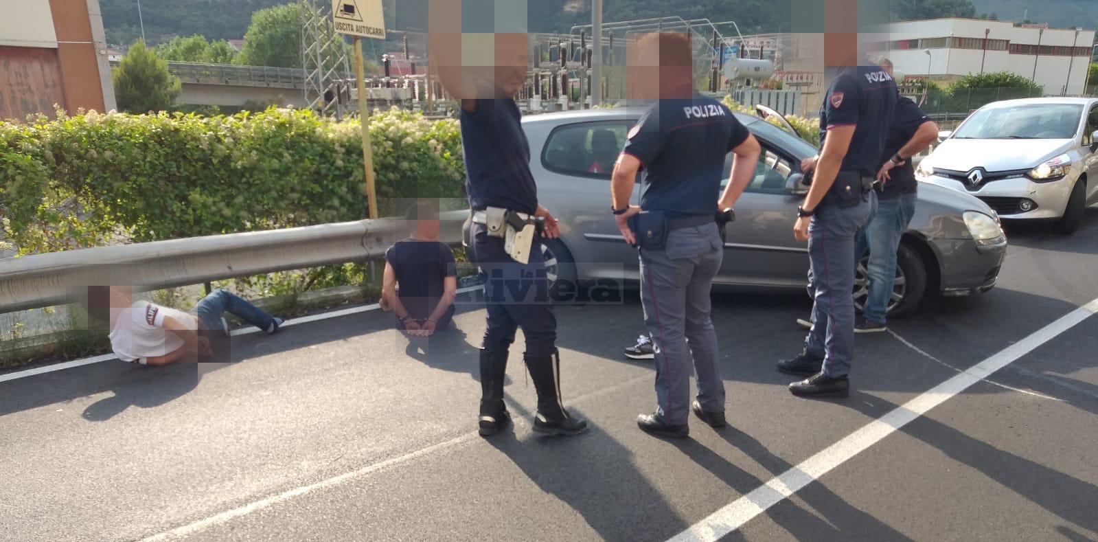 Arresto francesi magrebini contromano cavalcavia Ventimiglia1