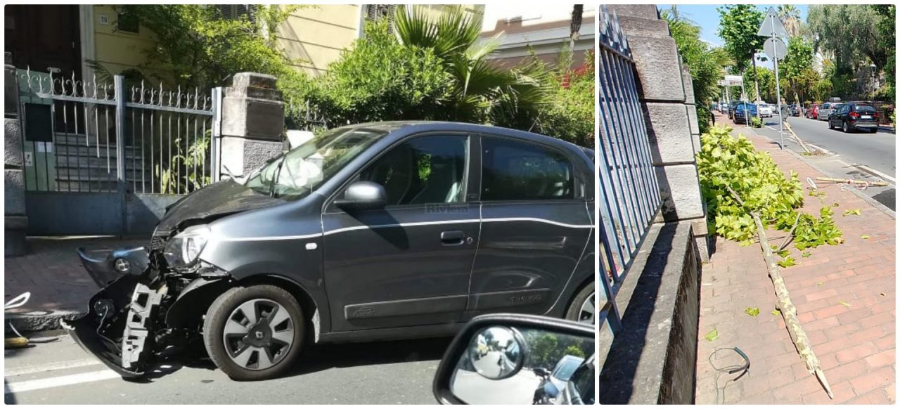 Coppia si schianta sulla Romana: abbattuto palo luce