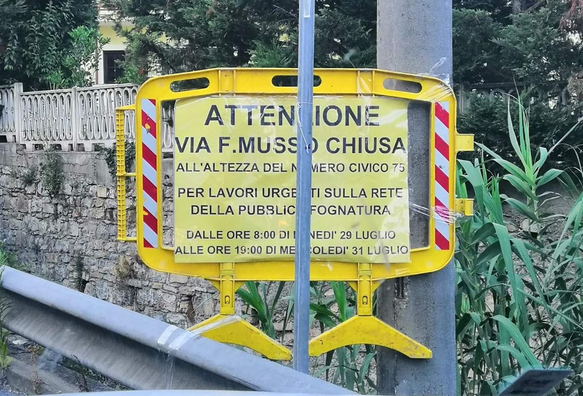 Imperia, disagi per la chiusura della strada per Costa d’Oneglia