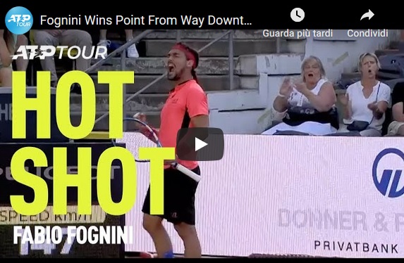Il miracolo di Fabio Fognini nel primo turno dei German Open di Amburgo. Un rovescio pazzesco