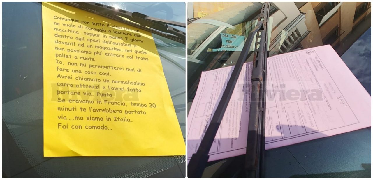 L’auto in divieto per una settimana gli costa 87 euro e una ramanzina