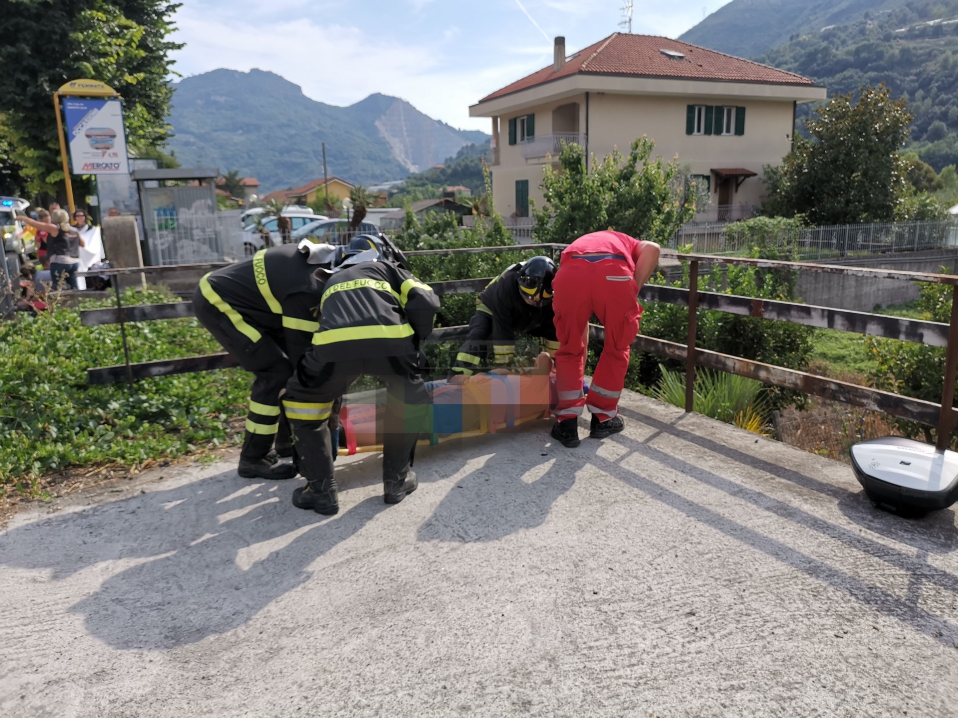 Incidente Porra Ventimiglia moto nella fascia coppia