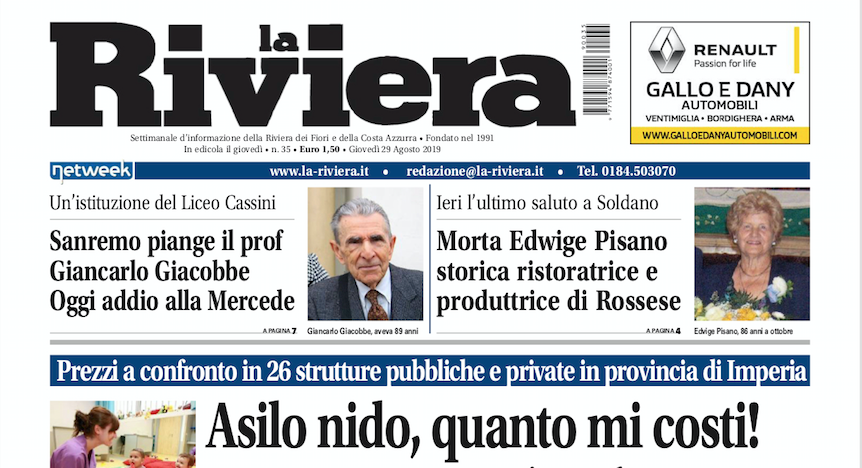 I costi degli asili in provincia di Imperia e i nuovi presidi assegnati alle scuole su La Riviera in edicola