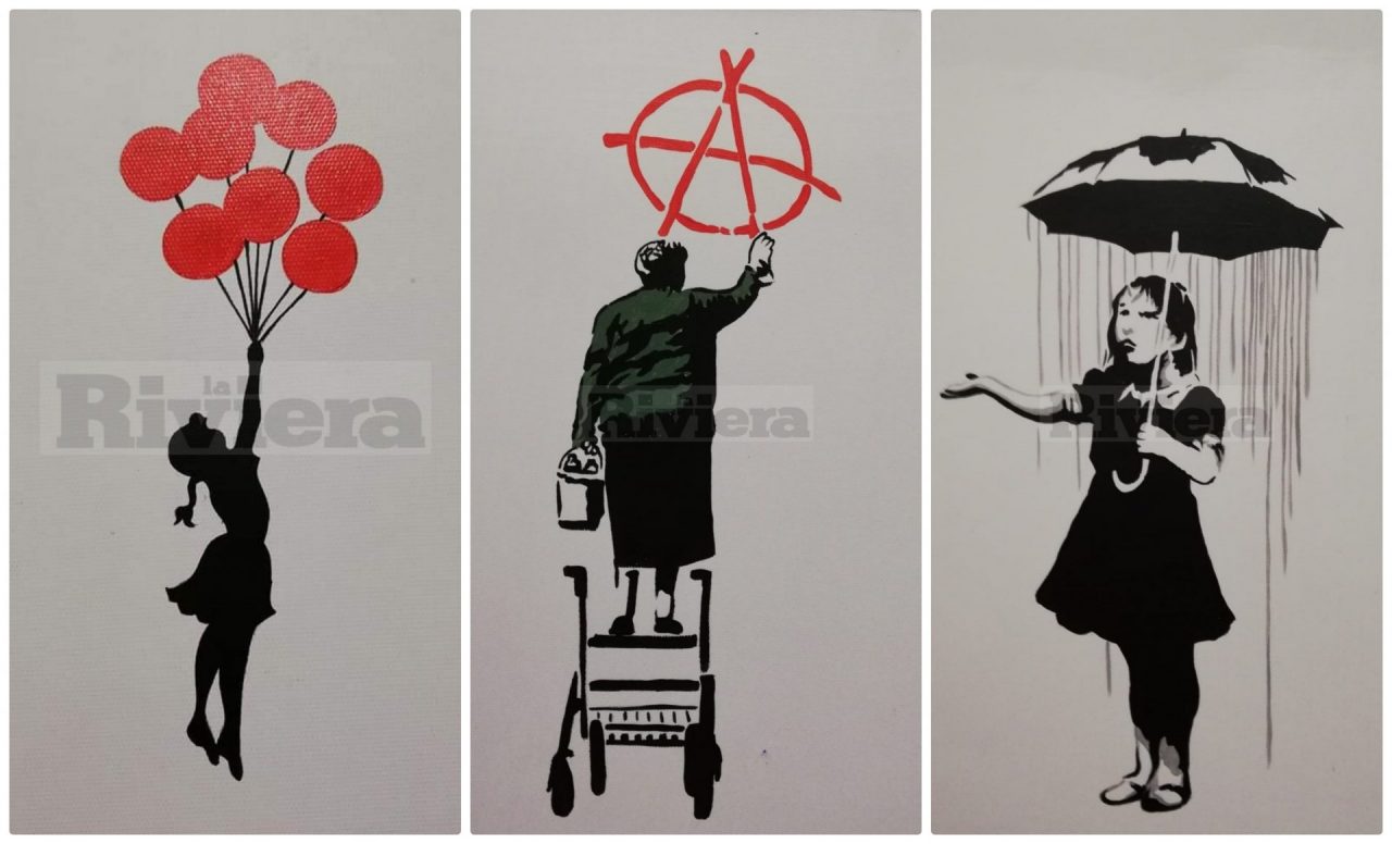 Bordighera: Farotto l’artista che riporta le opere di Banksy su tela. Foto