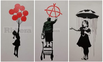 Bordighera: Farotto l'artista che riporta le opere di Banksy su tela. Foto