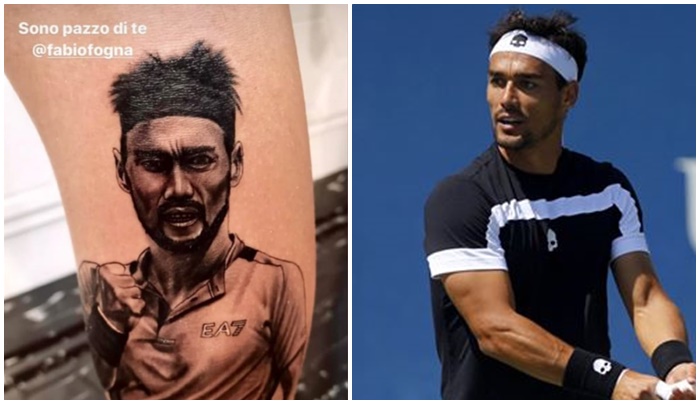 “Sono pazzo di te”. Fan di Fognini si tatua la faccia del tennista
