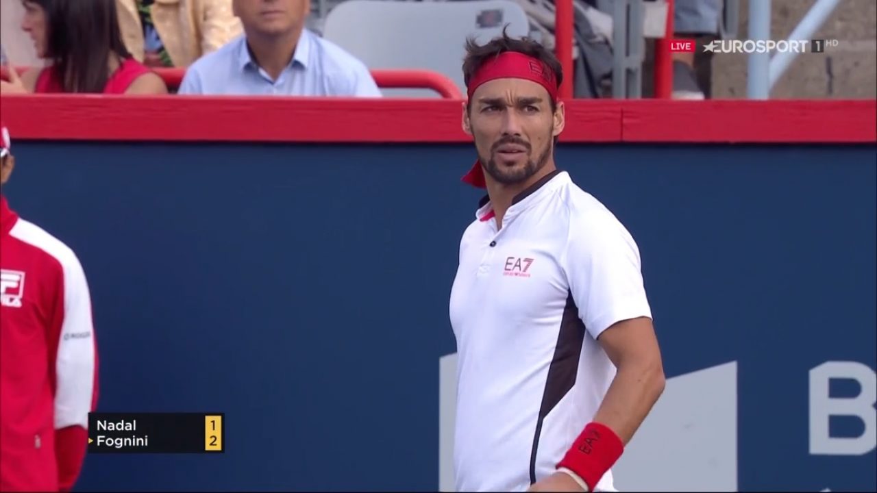 Fabio Fognini domina un set, illude e poi crolla con Nadal a Montreal