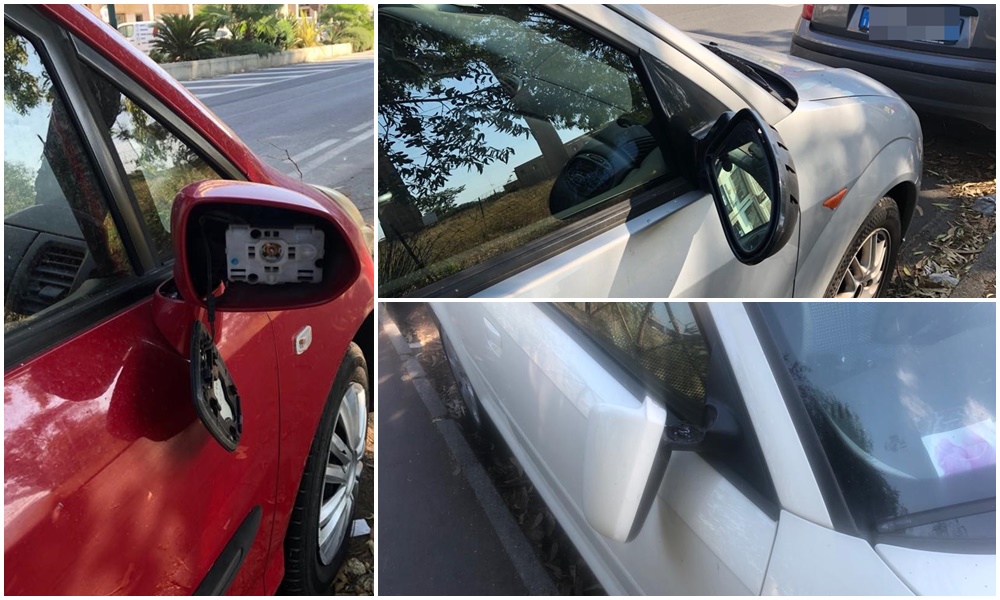 Raid vandalico a Imperia. Distrutti specchietti delle auto