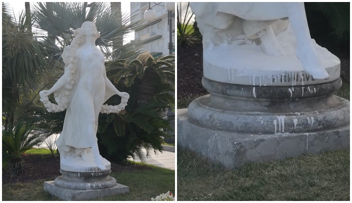 Vandalizzata la statua della Primavera. Lo sdegno dell’ex candidato sindaco di Sanremo Condò