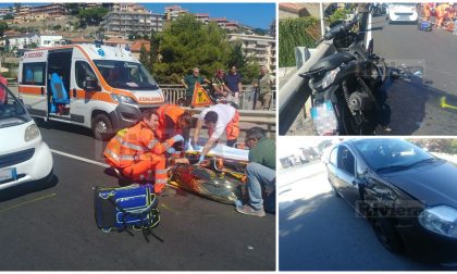 Scooter si schianta contro un'auto sull'Aurelia, un ferito grave