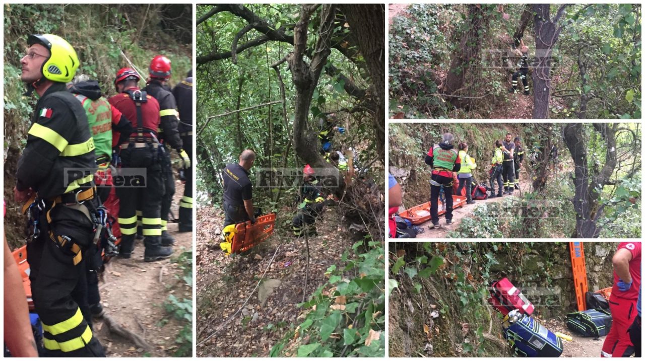 Cade dal sentiero per i laghetti di Rocchetta e finisce nella scarpata