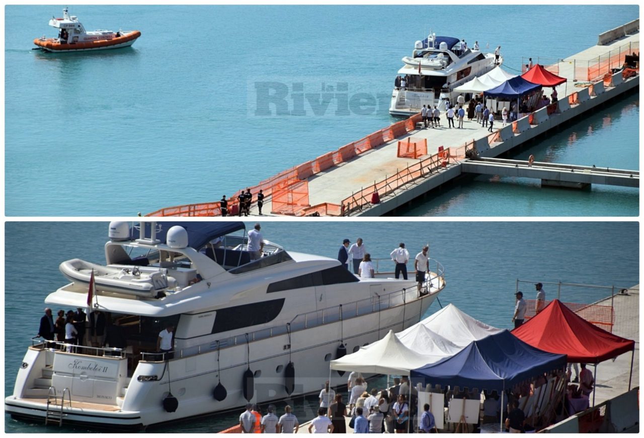 Il principe Alberto è arrivato via mare in porto a Ventimiglia
