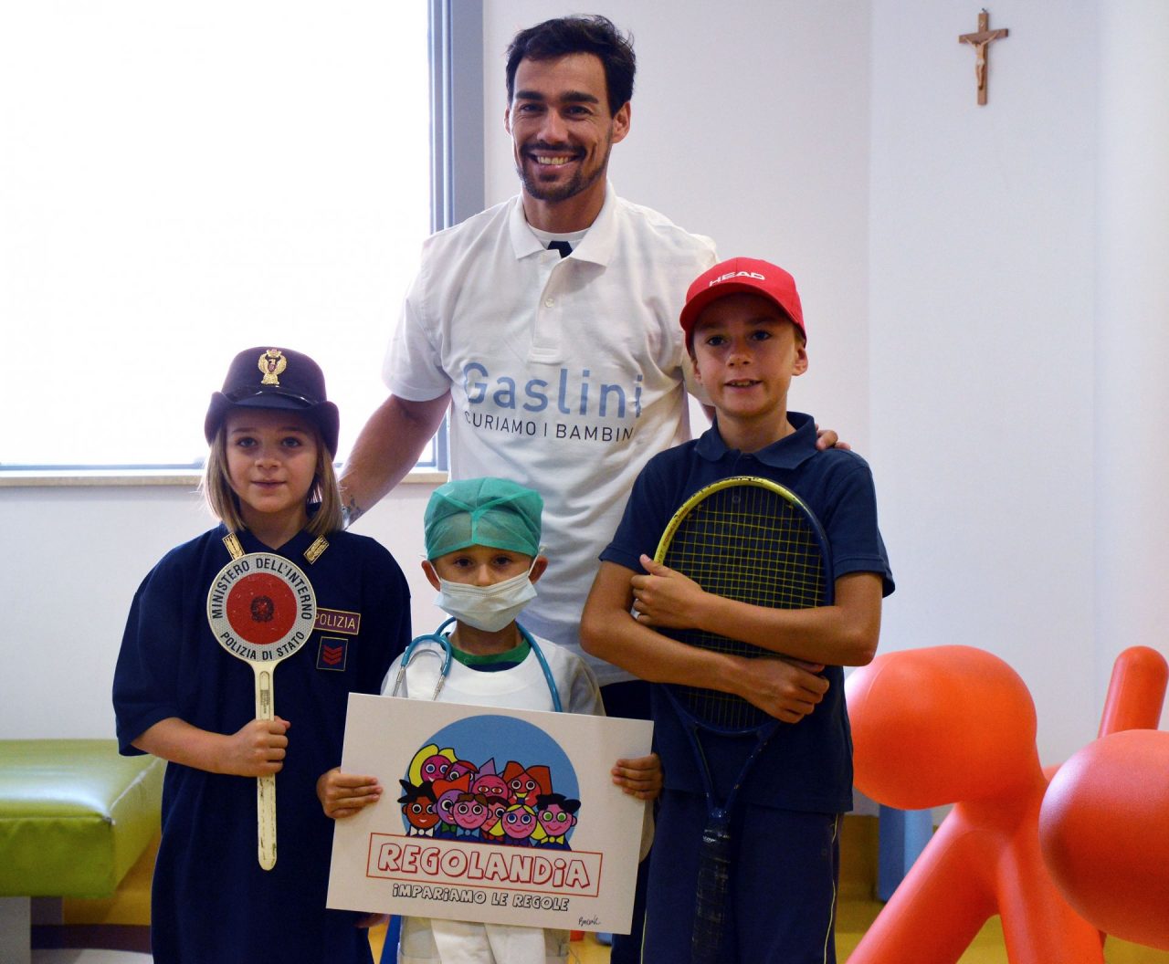 Fabio Fognini inaugura “Regolandia” all’Ospedale Gaslini