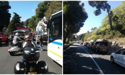 Tamponamento sull'Aurelia traffico in tilt tra Imperia e Costarainera