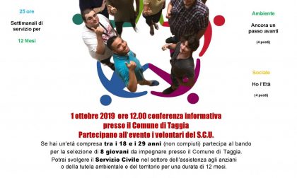 Presentazione prgetti di Servizio Civile a Taggia il 1° ottobre