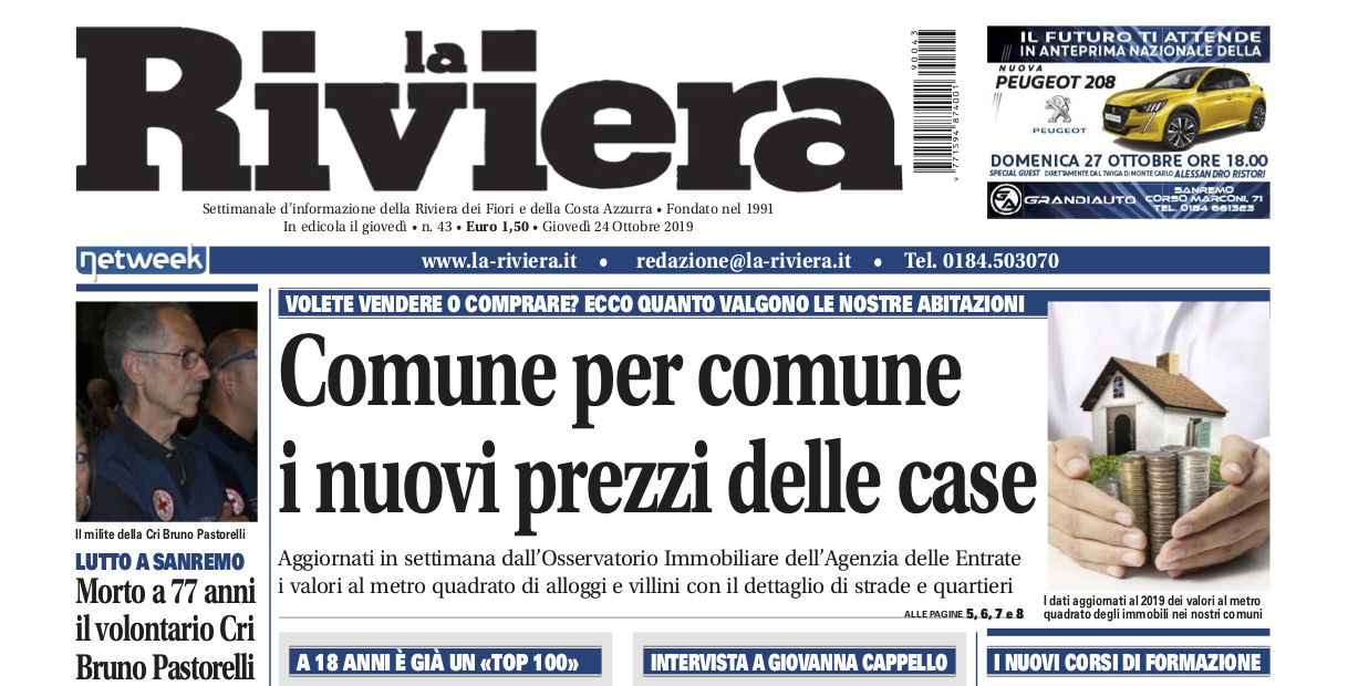 Comune per comune i nuovi prezzi delle case in provincia di Imperia su La Riviera in edicola