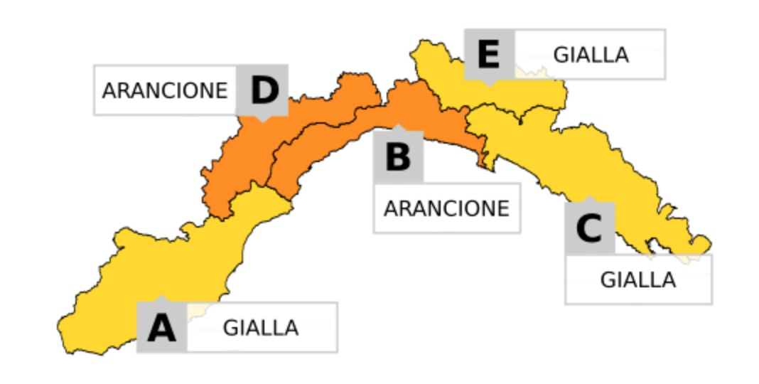 Declassata l’allerta sul Ponente, resterà gialla fino a stanotte