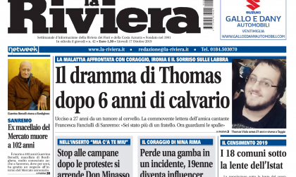 Il calvario di Thomas morto a 27 anni e i comuni sotto la lente dell'Istat su La Riviera in edicola