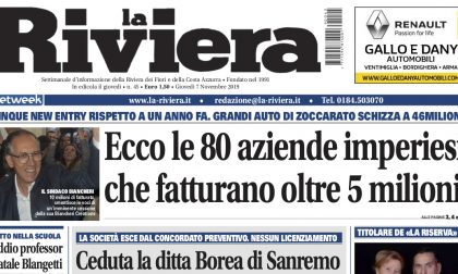 Le aziende imperiesi che fatturano oltre 5 milioni di euro su La Riviera in edicola