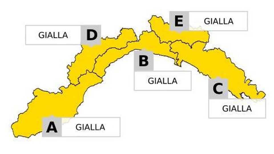Allerta gialla fino alla mezzanotte di oggi