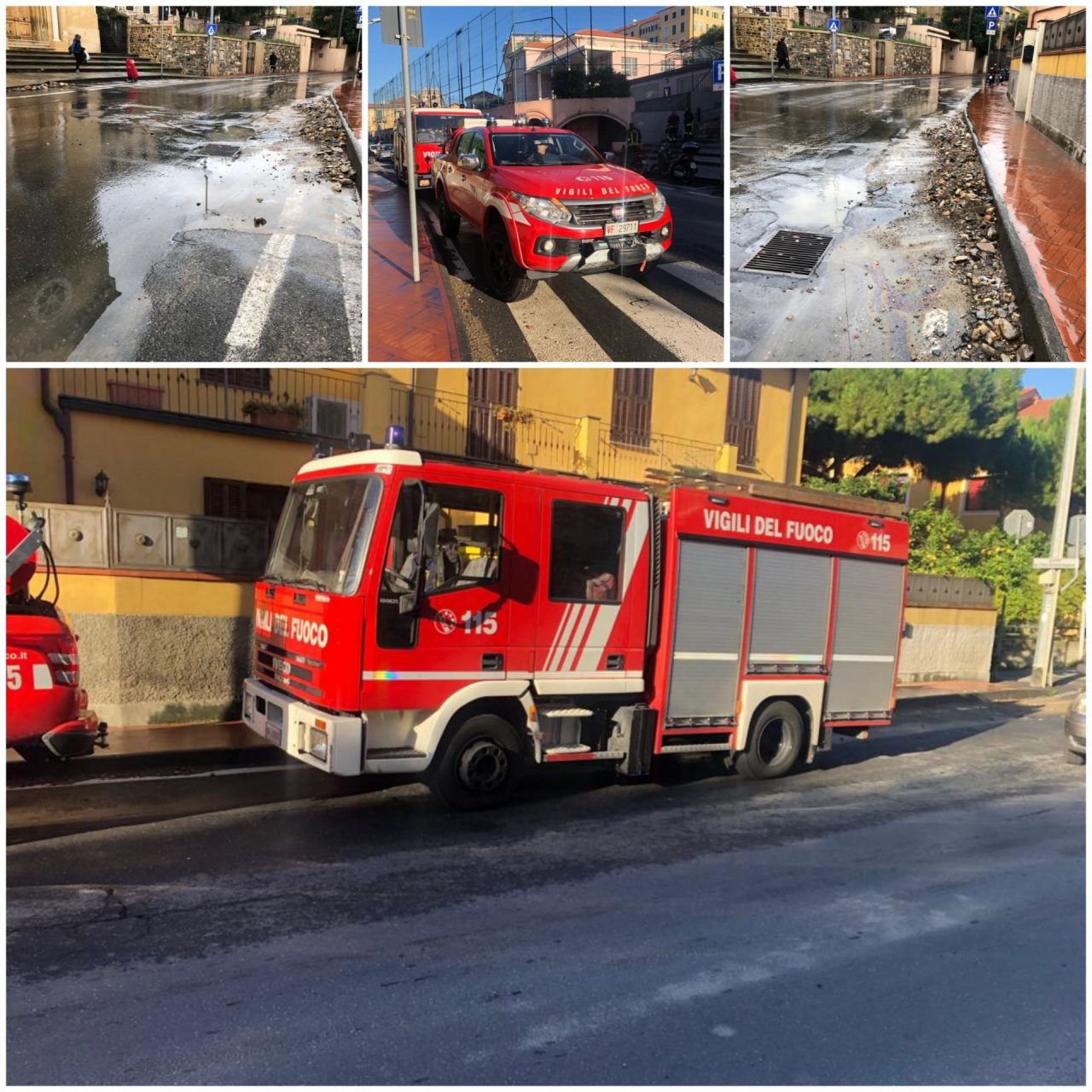 Pericolo in Via Agnesi per fuoriuscita di gasolio sulla strada